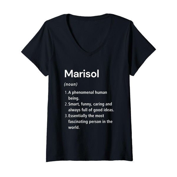 Womens Marisol Name Definition Funny Dictionary V-Neck T-Shirt
