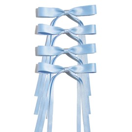 Ayesha Blue Hair Bows Clips Blue Ribbon Bows with Long Tail Blue Bows Barrettes Hair Accessories for Women Girls 4PCS