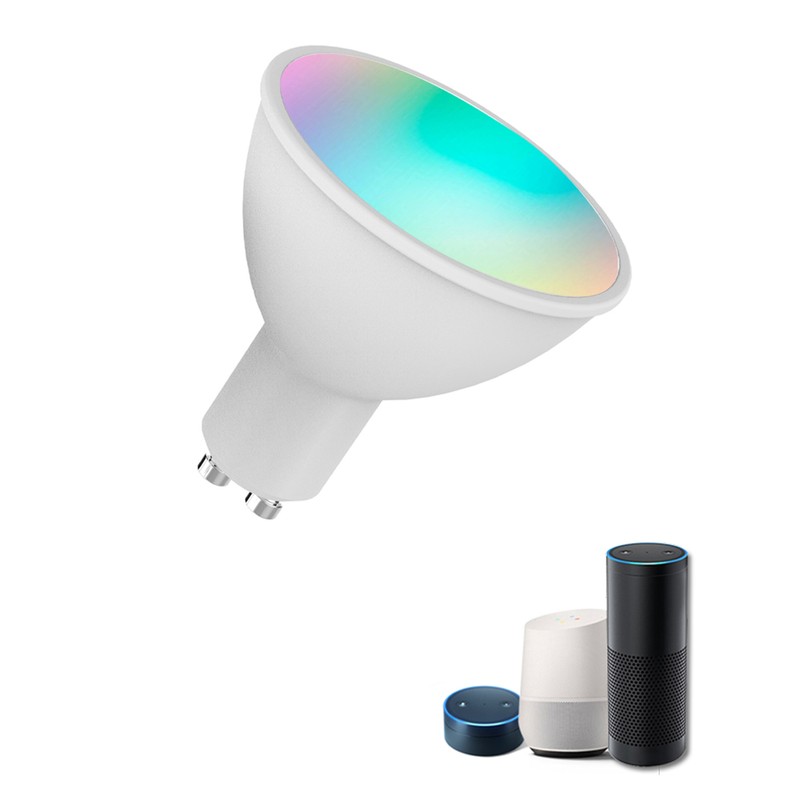 WiFi Smart Bulb RGB+W+C LED Bulb 5W GU10 Dimmable Light