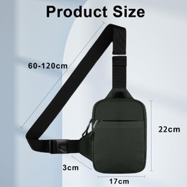 flintronic Sling Bag, Waterproof Chest Bag for Men and Women, Mini Breathable Crossbody Shoulder Bag with Zipper, Lightweight Shoulder Backpack for Travel Hiking Cycling Camping Sports,Large