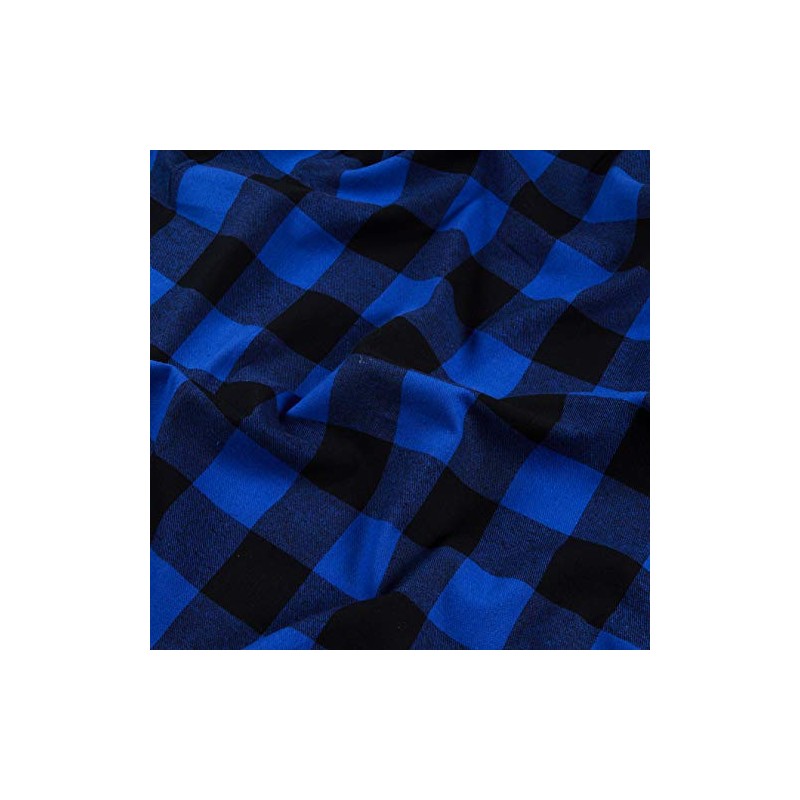 Yarn Dyed Flannel Buffalo Plaid Blue, Fabric by the Yard