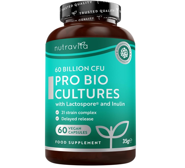 Nutravita 60 Billion CFU Probiotic Cultures | Vegan-Friendly Gut Health Supplement