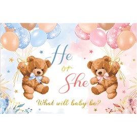 Pink and Blue Gender Reveal Background Decorations She Or He Backdrop Banner Pregnancy Announcement Party Accessories Photography Background for Gender Reveal Baby Party 180 x 120 cm