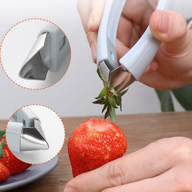 2 Pack Strawberry Huller Stem Remover Tomato Pineapple Corer Kitchen