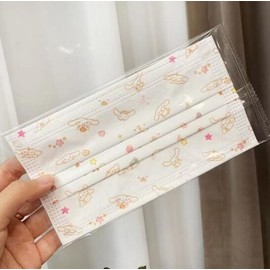 Sanrio Cinnamoroll Summer Disposable Mask for Students and Adults Color+Pink 100ea