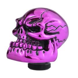 Arenbel Skull Gear Shift Knob Car Racing Handle Skeleton Shift Lever Fit Most Manual Automatic Vehicles, Purple