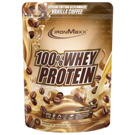 IronMaxx 100% Whey Protein Polvere - Vanilla Coffee 500g Bag | Proteine del siero di latte a ridotto contenuto di zucchero, facilmente solubili in acqua | Disponibile in molteplici varianti di gusto.