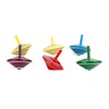 Waymeduo Set of 4 Wooden Spinning Tops, Colourfully Painted, with