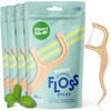 SmartLifeco Biodegradable* Dual Thread Dental Floss Picks - Thin Thread