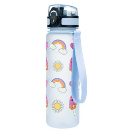 Baagl Children's Water Bottle, Leakproof, 500 ml, School and Sports Bottle for Boys and Girls, Tritan (Hippie)