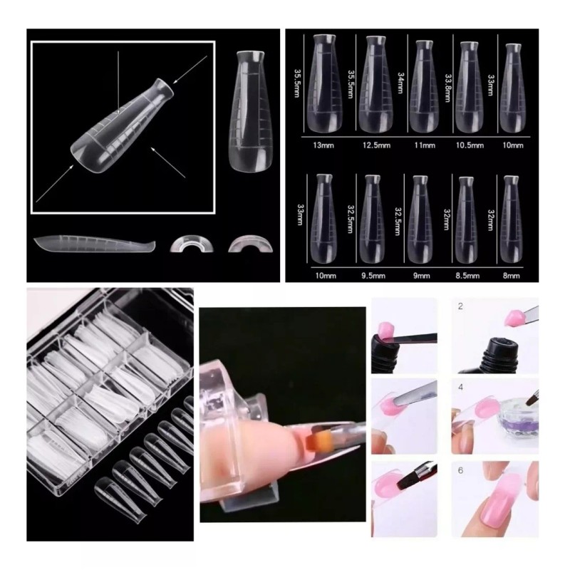 Zeiry nails Tips Dual System Coffin 100 Pzs.