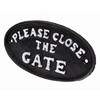 Cast Iron Metal Please Close the Gate Sign Plaque