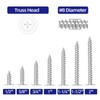 #8 x 1 Truss Head Fast Self Tapping Screws, Alloy