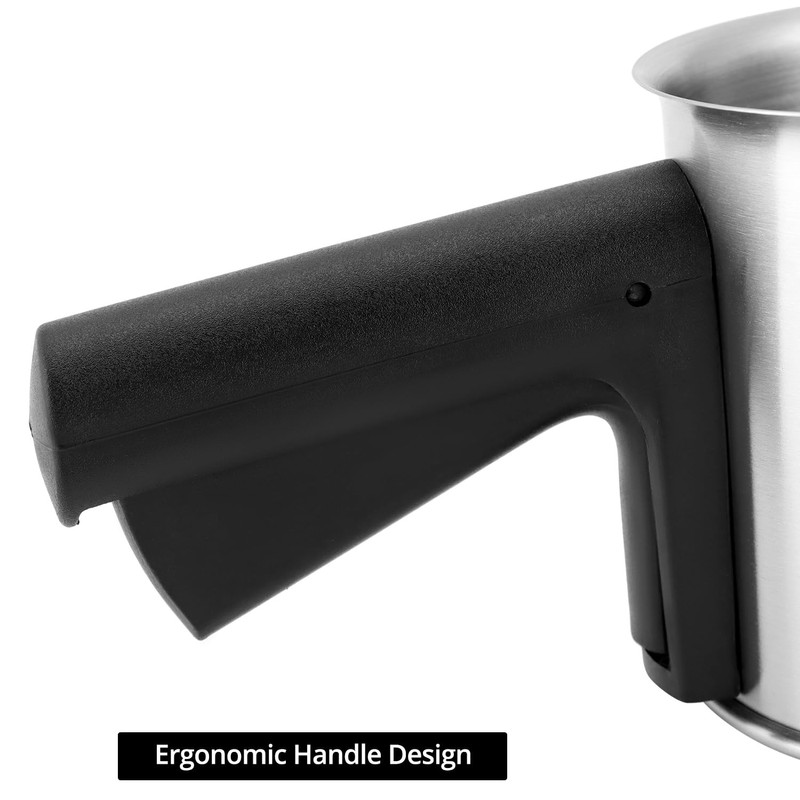 QWORK 3 Cup Stainless Steel Flour Sifter with Ergonomic One-Hand