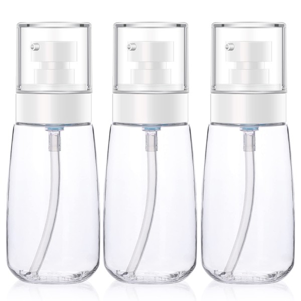 3 Pieces 30ml Dispenser Bottle Set for Essence Shampoo Conditioner, Empty Refillable Pressed Pump Bottle, Cosmetic Container, transparent