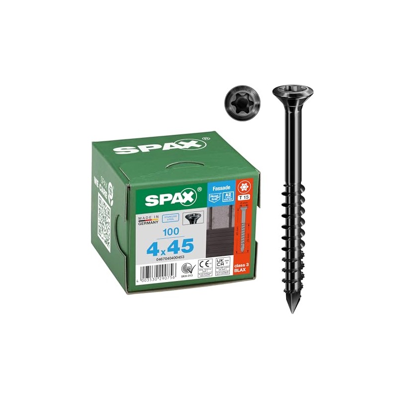 SPAX 0467040400453 LIKO 4.0X 45 TG TX 15 A2 Blax,