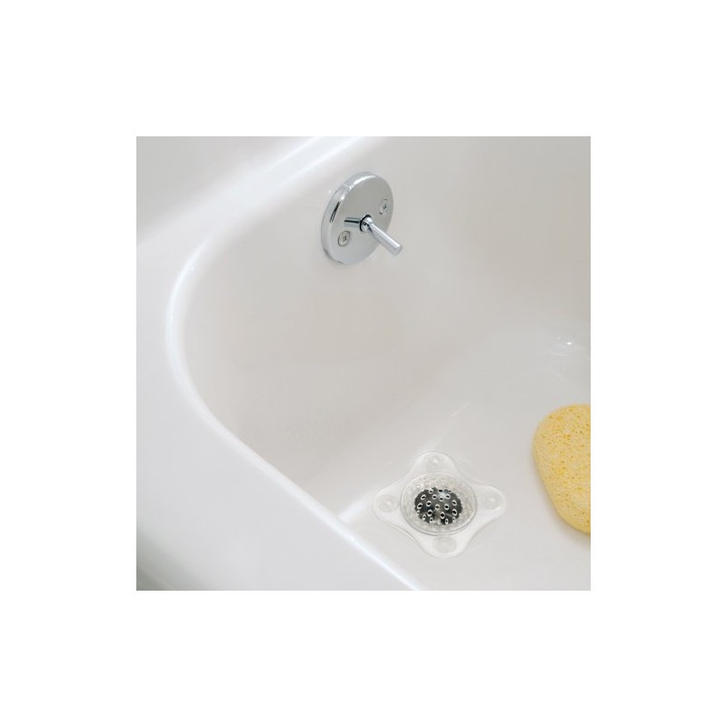 iDesign Bathroom Shower Drain Cover, Hair Catcher - Clear