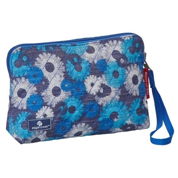 Eagle Creek Pack-It Original Quilted Reversible Wristlet Cosmetic Bag for Hygiene Items Ec0a34ph215 Polyester, daisy blue