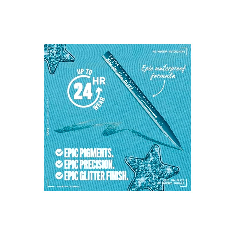 NYX Professional Makeup Epic Ink Liner Glitz, Delineador Líquido con
