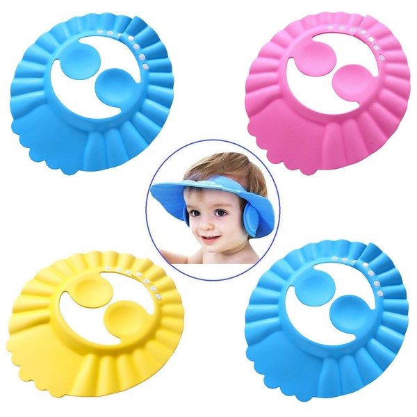 Shower Cap Children, Baby Shampoo Cap, Baby Shampoo Protection, Shampoo Protection for Children, Hair Washing without Tears, Shampoo Eye Protection, Adjustable Baby Shower Cap (F)