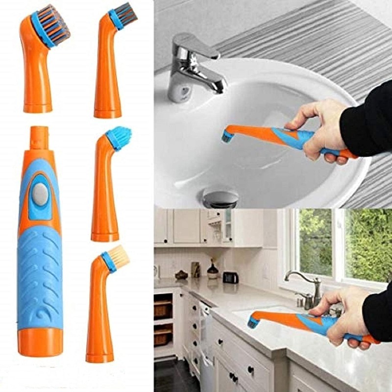Electric Cleaning Brush with Household All Purpose 4 Brush Heads