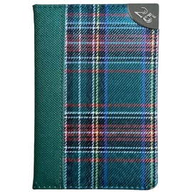 2025 Pocket Week to View Tartan Material Slim Pocket Designer Diary (Green)