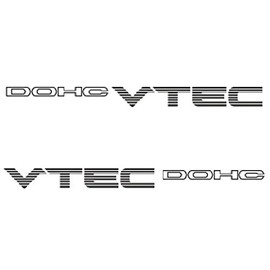 1 Pair Auto Car Vinyl Racing Decal Sticker VTEC DOHC & SOHC compatible with Honda Size 16" x 1.25" (DOHC Black)