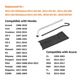 Dr.Roc Spare Tire Tool Kit with Tire Jack Handle and Wheel Lug Wrench Spare Tire Kit Spare Tire Tool Compatible with Honda Accord Civic CR-V Element Odessey Pilot and Acura ILX RDX TLX