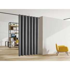 Legacy Decor Blackout Room Divider Panel Privacy Screen Thermal Insulated Grey Color 7 Sizes - 10 FT W X 9 FT L