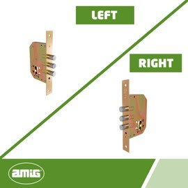 Amig Einsteckschloss für Holztüren | Verschiebung 20 mm und Eingang 50 mm | ohne Griff | Stahl | Messing | inklusive Schrauben