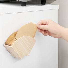&NE NTR-376 Coffee Filter Holder, Natural, Width 6.6 x Depth 1.6 x Height 3.5 inches (16.7 x 4.0 x 8.8 cm), Magnet, Made in Japan, Wood, Paper, Paper, Case, Stand, Cone, Trapezoid, Stores 30 Pieces, 1