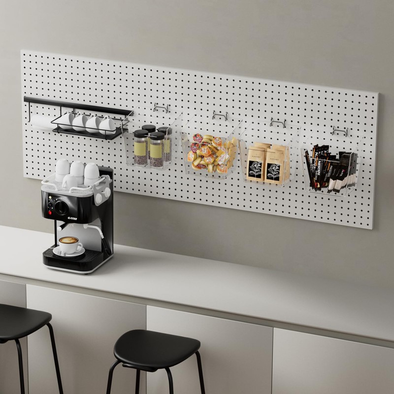 Clear Pegboard Cups with Hooks 4 Pack, 1/8" & 1/4"