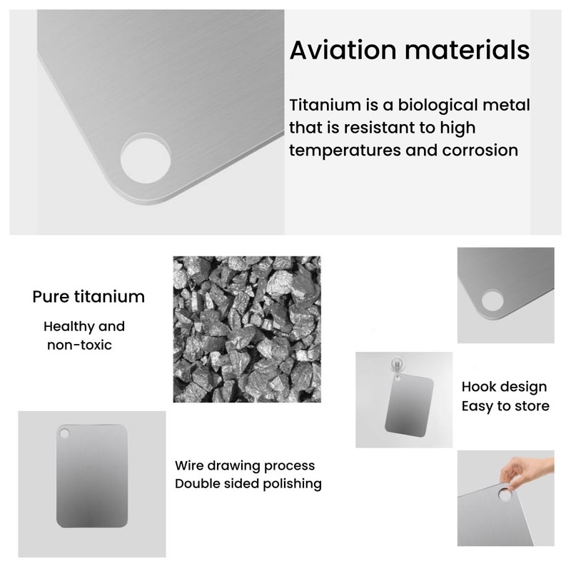 100% Pure Titanium Cutting Boards, Titanium Cutting Board for Kitchen,