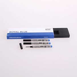 Montblanc 3 x Rollerball Refill Small, Colour Royal Blue, Medium (M), 124505