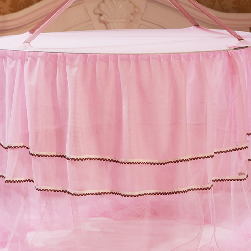Breathable Round Canopy Lace Princess Style Mosquito Net Bed Curtain