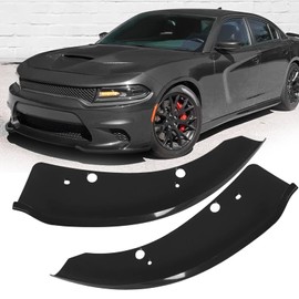 BOMLING Front Bumper Lip Splitter Protector Compatible with Dodge Charger Hellcat/SRT 392 / Scat Pack/RT Scat Pack/GT/RT 2015-2021, Black, Pack of 2