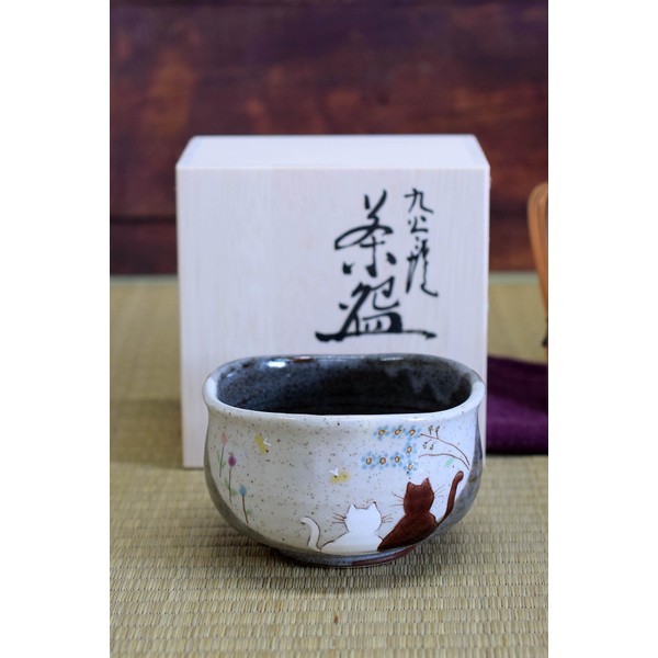 Kutani Ware Matcha Bowl, Sundamari Pottery, Tea Ceramic, Tea Utensils, Made in Japan