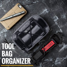 OneTigris Service Dog Vest Harness Saddle Bag Backpack Pouch, Emotional Support, Service Dog in Training,EDC Horizontal MOLLE Pouch for Tool Treat Med(Grey-2 pack)