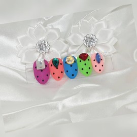 Woobi Girl Handmade Nail Tips - Long Round Square / 우비소녀 수제네일팁 - 롱라운드스퀘어