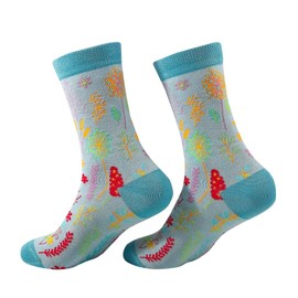 ECO CHIC Womens Bamboo Socks Breathable Hot and Cold Weather UK 4-8 Single Pair (Lush Floral Blue)