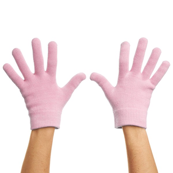 ZenToes Moisturizing Gel Sleeping Gloves Dry Hands Treatment - 1 Pair Unscented Hydrating Cracked Hand Healing Gloves - Repair Rough, Chapped Skin Overnight (Cotton Pink)