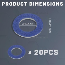 Tecledsn 20PCS Oil Drain Plug Gaskets, Engine Oil Washer, 90430-12031 Oil Pan Drain Plug Gasket, Aluminum M12 Crush Washer Oil Drain Plug Compatible with Toyota Lexus Scion