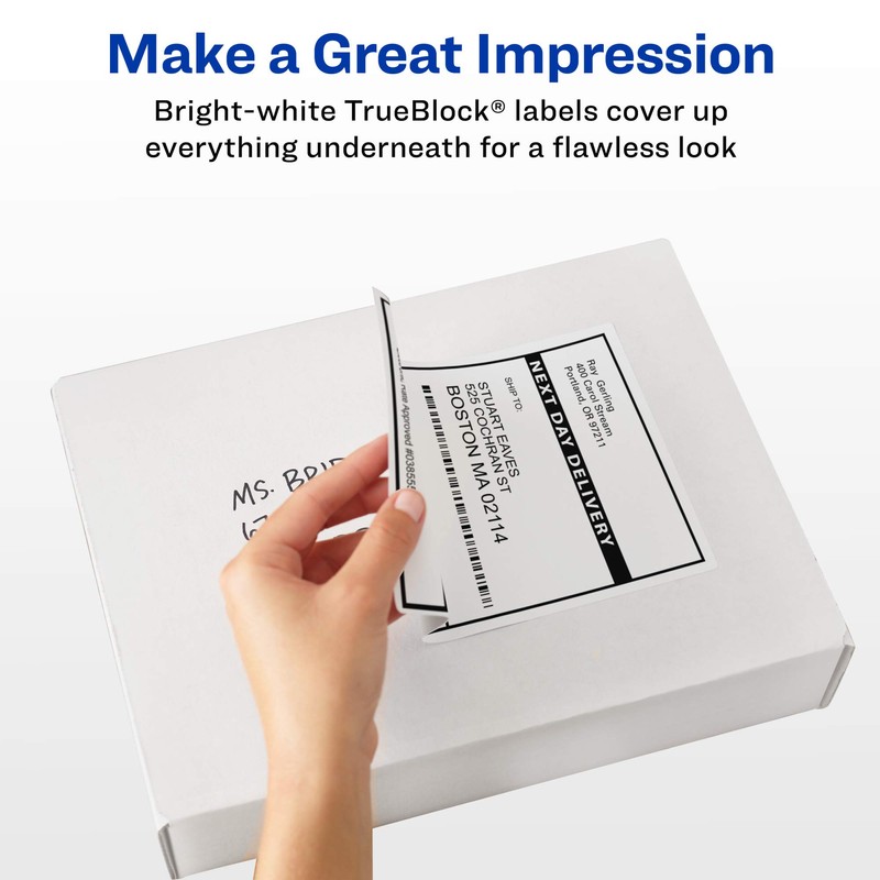 Avery Printable Shipping Labels, Sure Feed Technology, 3-1/3" x 4",