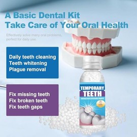 Kit de reparación de dientes con 4 herramientas dentales, kit de relleno dental temporal, reemplazo de dientes faltantes, salve su sonrisa y vuelva a sonreír con confianza.