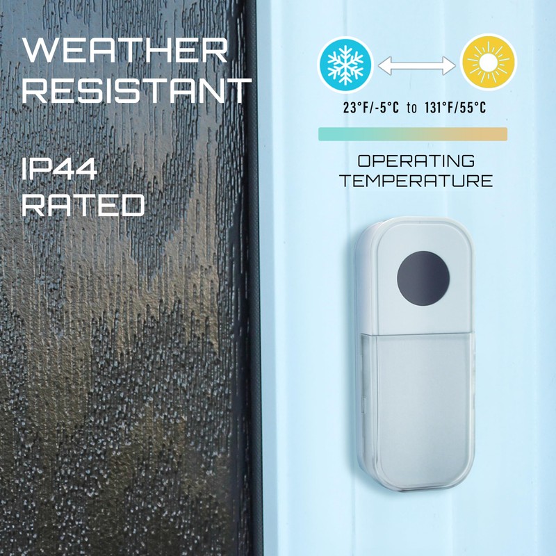 Uni-Com Wireless Portable Door Chime, 150m Operating Range, 30 Different