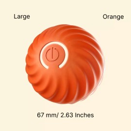 Unbranded Viral Bouncing Ball for Dogs Chewy Interactive Dog Toy Long Lasting USB Recharge - Orange, 56 mm (2.2 Inches)