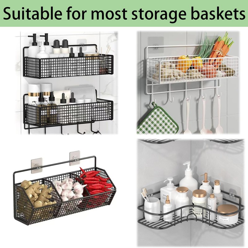 12 Pack Shower Caddy Adhesive Replacement Hooks Transparent Strong Waterproof