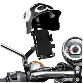 LALAFINA Motorcycle Phone Holder with Sunshade Design Rear Mirror Phone Clamp for Safe Riding Compatible with Smartphones Hands Navigation Support