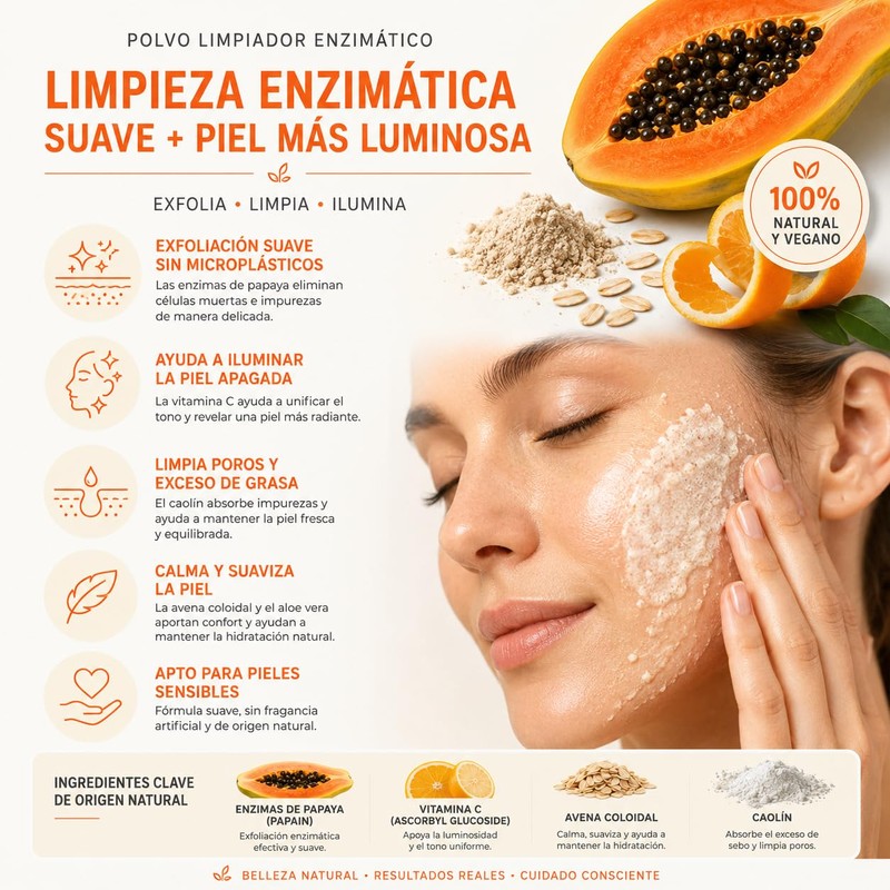 Papaya Enzymes + Vitamin C Enzymatic Facial Cleansing Powder |