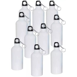 Unbranded 10pcs 600ml Blank Coated Sublimation Aluminum Water Bottle White Sport Bottle Su